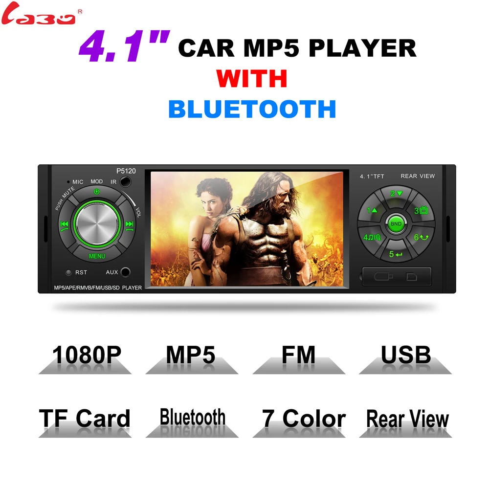 

LaBo P5198 4.1''1080P HD Touch Screen Car MP5 Player Bluetooth TFT Screen Stereo Audio FM Station Auto Video with Remote Control