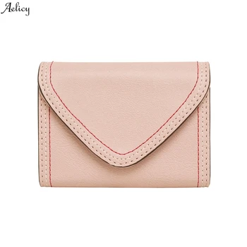 

New High Quality Patchwork Zipper Mini New Vintage Women Simple Short Wallet Coin Purse Card Holders Handbag 2019