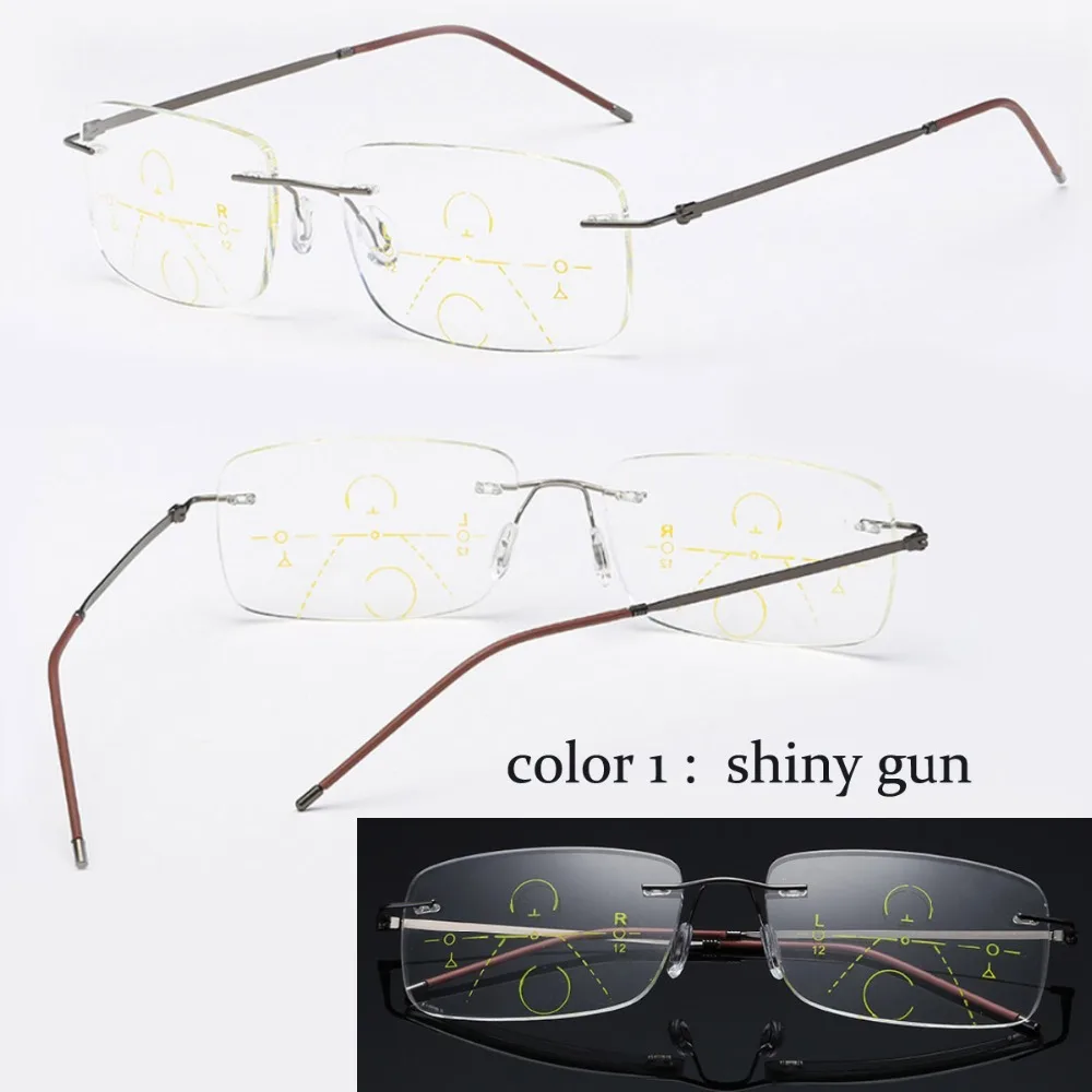 Многофокальные очки прогрессивные без оправы для чтения мужские и женские