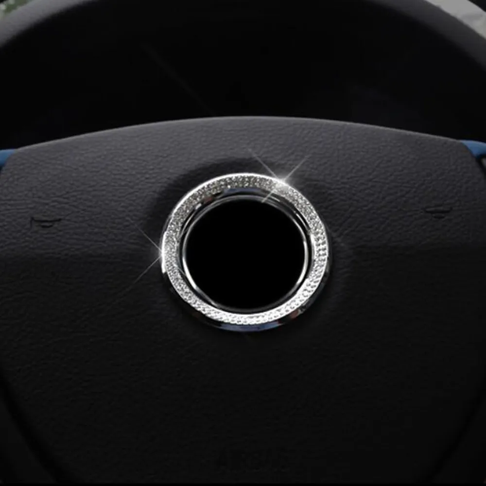 

Diamond Car Steering Wheel Circle Cover Sticker WHITE GOLD for BMW New 1 3 5 Series X1 X3 X4 X5 X6 GT E90 Car Accessories