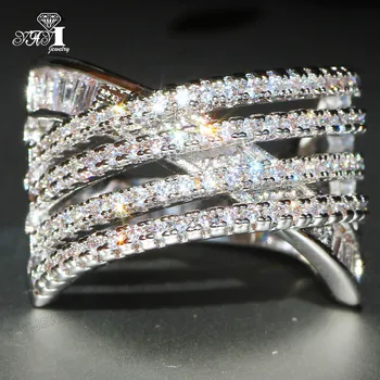 

YaYI Jewelry Princess Cut 4.7 CT White Zircon Silver Color Engagement Rings wedding Heart Rings Girls Party Rings Gifts