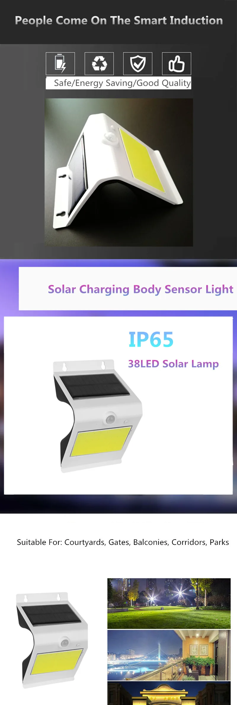 Ponte em Arco de Energia Sensor de Movimento Jardim ao ar Lâmpada de Parede Chiclits Solar Lâmpada Luz Pir Livre Caminho Sentido Hot 38led Ip65 4 Cheap Lâmpadas solares