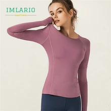 Сетчатые топы для йоги с длинным рукавом, Женская Фитнес-одежда, быстросохнущая Спортивная беговая дорожка, футболка, топ для тренировок, футболка с отверстиями для большого пальца