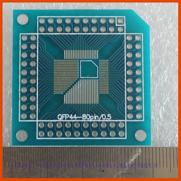 5 PCS QFP 44 Pin Pitch 0.8 mm to DIP 44 2.54 mm Adapter PCB Board Converter/_US