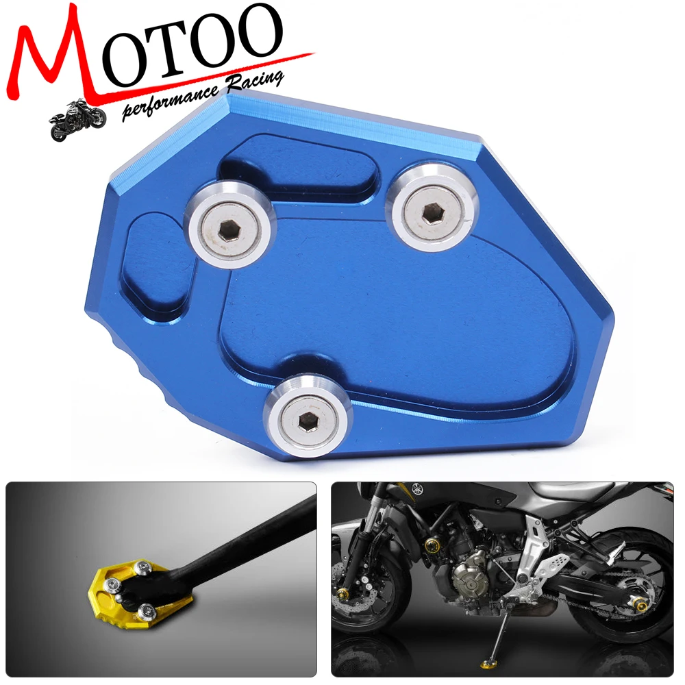 

Motoo- FREE SHIPPING CNC Aluminum Motorcycle Side Stand Pad Enlargement Plate Kickstand Extension For Yamaha MT-07 MT07 2014-16
