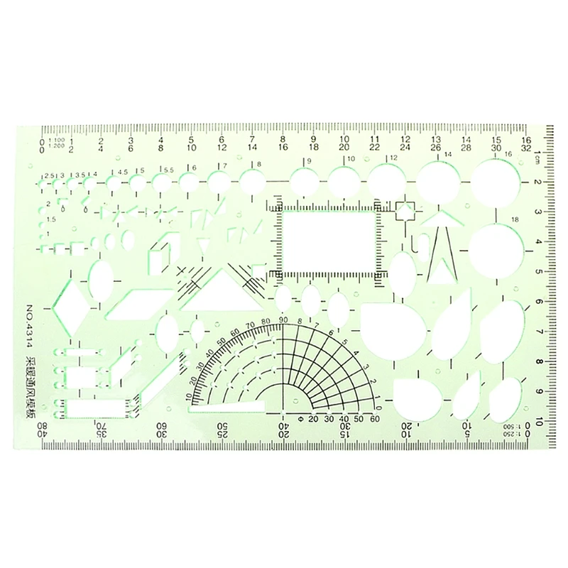

NoEnName_Null High Quality Plastic Rectangle Circle Shape Geometric Drawing Tool Template Ruler Student Stationery
