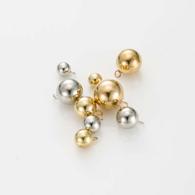 

Wholesale 8-16MM Solid Round Gold/Silver Copper Pendants DIY for Necklace or Jewelry Making