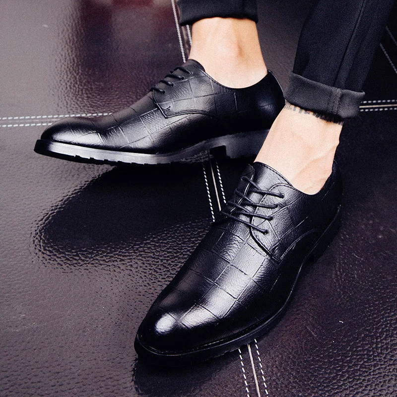 men shoe pointed toe italian formal dress leather silver ballet flats male footwear luxury brand 2017 derby oxford shoes for men (28)