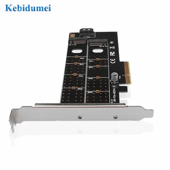 

kebidumei Dual interface card Expansion Cards Add On Cards M.2 TO PCIE Adapter/PCI Express NVMe SSD NGFF TO PCIE X4 M Key B Key