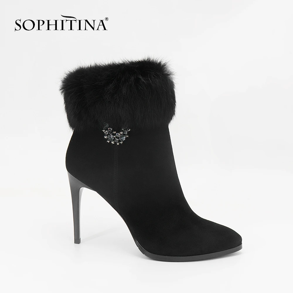 SOPHITINA/новые модные детские замшевые ботинки Пикантные однотонные пуховые Теплые