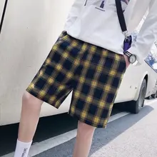 В Корейском стиле Для мужчин шорты Vogue Рубашки домашние пляжные брюки поп приятно Vogue Для мужчин клетчатые шорты Классические Дизайн