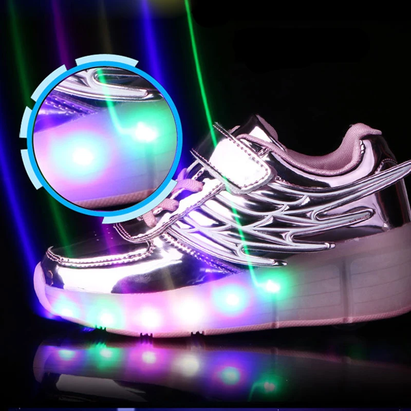 Kids Shoes with LED Lights Children Roller Skate Sneakers with Wheels glowing Led Light Up for Boys Girls Zapatillas Con Ruedas 18