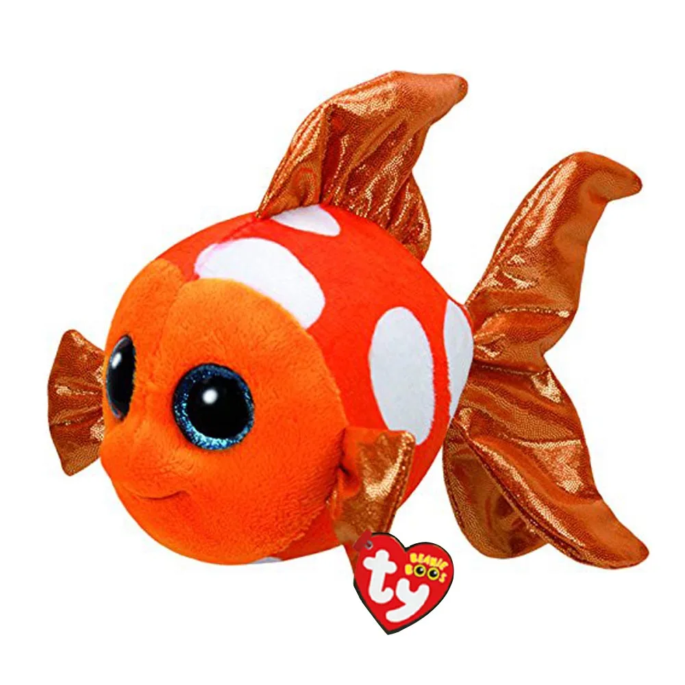 Sami The Fish Ty Beanie плюшевые игрушки сова Пингвин собака Жираф Кот енот овца летучая мышь Крупный рогатый скот плюшевые игрушки животных подарок для детей 15 см - Цвет: Sami The Fish