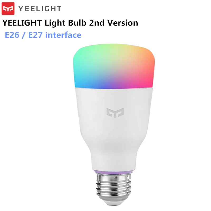 

Original Xiaomi YEELIGHT E26/E27 10W RGB Wireless WiFi Control Voice Control Smart Light Bulb Vast Color Options 1700K-6500K