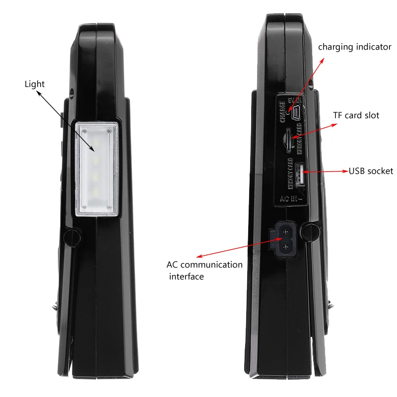 Внешний Солнечный Dynamos AM/FM радио внешний аккумулятор с светодиодный-лампой TF USB динамик внешний аккумулятор функция для телефона аварийный источник питания