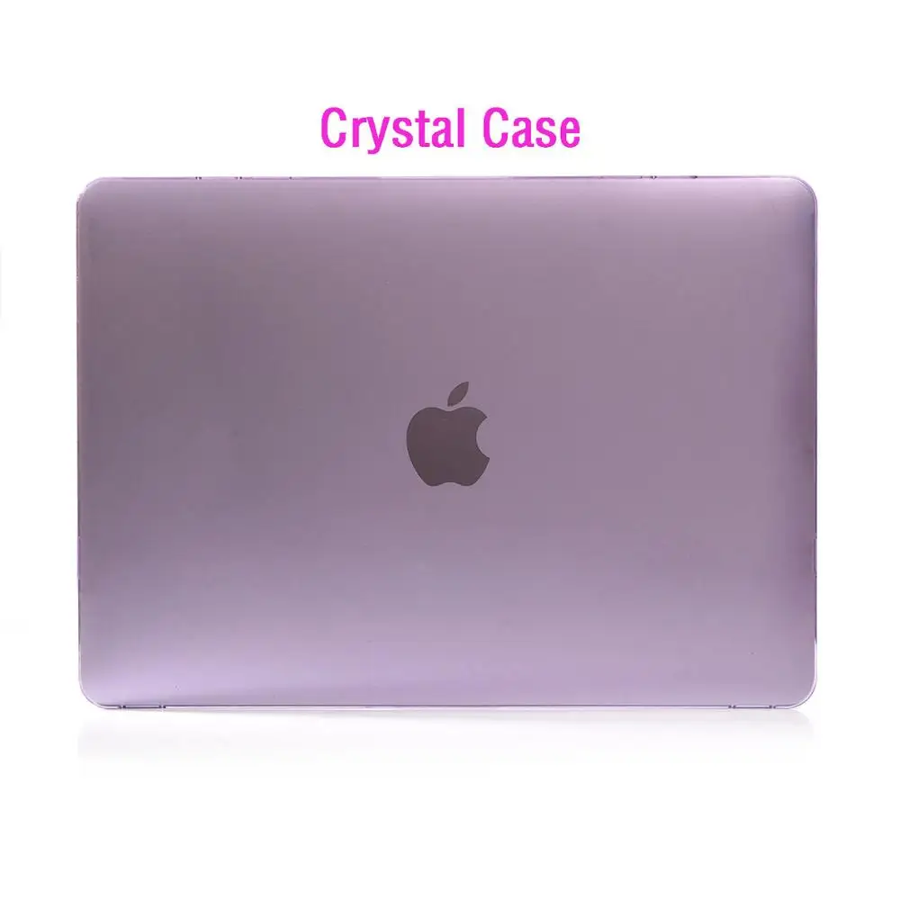 Кристальный \ Матовый Прозрачный чехол для Apple macbook Air Pro retina 11 12 13 15 для mac book Air 13 чехол+ чехол для клавиатуры - Цвет: crystal Purple