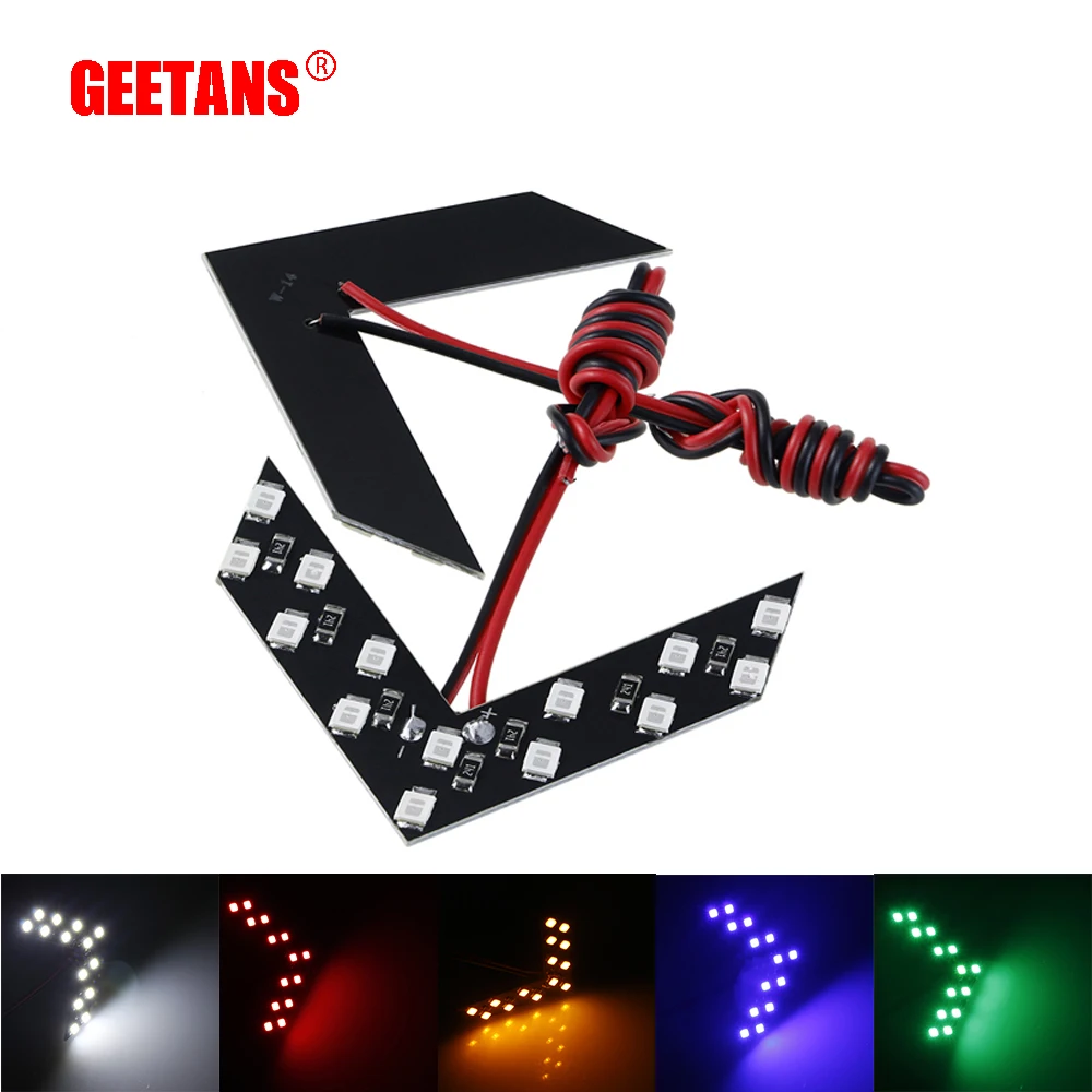 

GEETANS 20PCS 14 LED 3528SMD Arrow Panels Car Side Mirror Turn Signal Indicator Sequential 5 colors Flash Light Lamp wholesale E