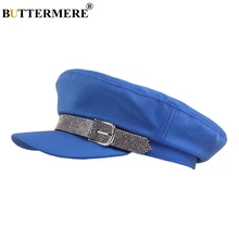 BUTTERMERE Кепка Newsboy, Женская хлопковая синяя кепка с плоским верхом, женская мода, стразы, одноцветная Кепка Duckbill, Женская Весенняя Кепка, берет