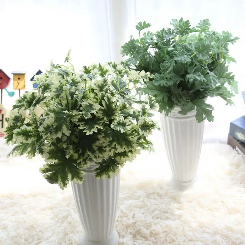 1PC Platic Artificial Flowers Green Plant Leaves Home Living Room