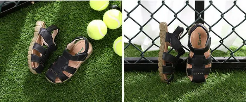 Children cow leather sandals-19