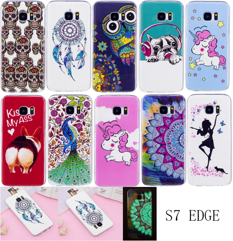 

For Samsung S7 Edge S7Edge Silicone Case Luminous Animal Anime TPU Gel Back Cover Phone Case for Samsung Galaxy S7 Edge G935F