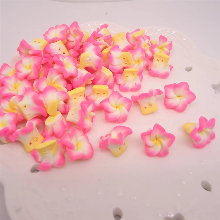 50 шт./лот 15 мм 3d Маленькая Полимерная глина Frangipani Plumeria Цветы бусины Diy аксессуары