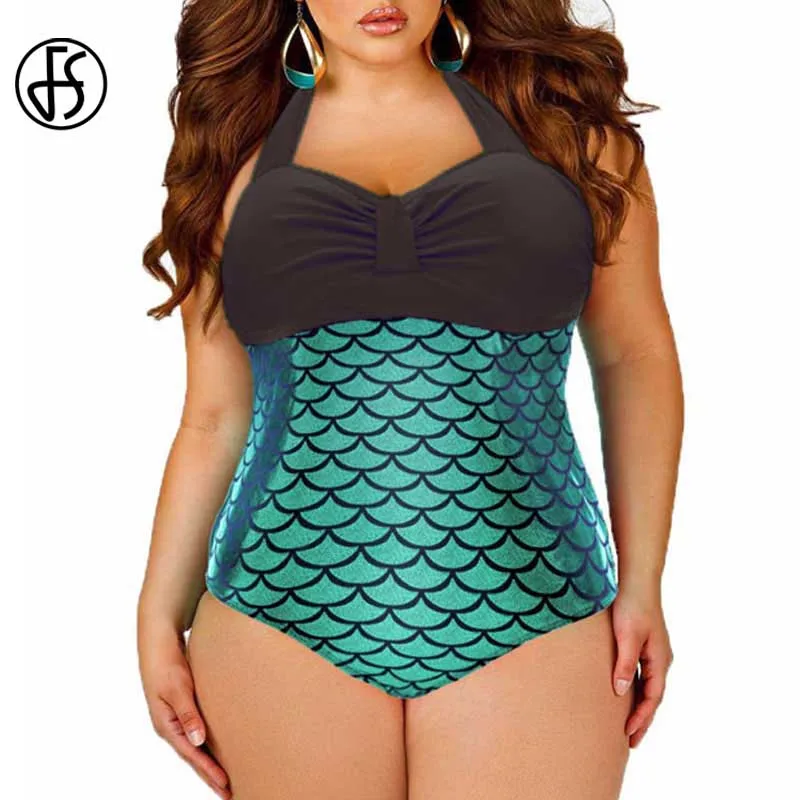 FS пикантные Одна деталь Русалка Купальник Для женщин Монокини Push Up Холтер