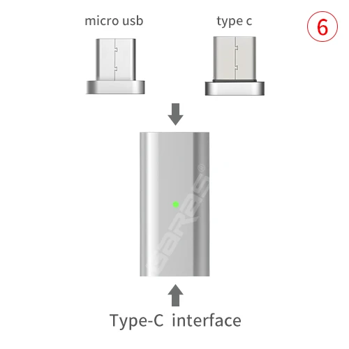 GARAS Тип-C на Micro/для iPhone Магнитный адаптер для iPhone/Android 3in 1 кабель для передачи данных конвертер адаптер Тип C на Micro USB C - Цвет: TypeC to micro TypeC