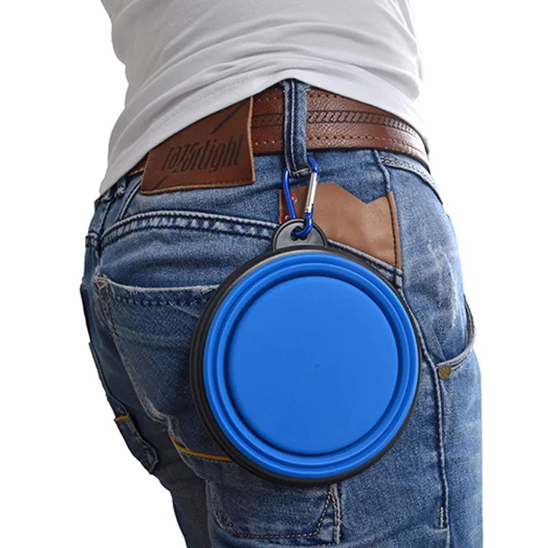 New Portable Silicone Pet Feeder Collapsible Car Carry Pet Bowls Food Water Feeding Dog Cat Outdoor Travel food Bowls Container7