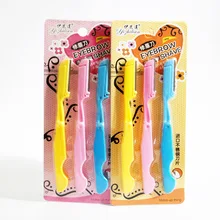 3Pcs Eyebrow Trimmer scissors Facial Hair trimmer Shaping Eyebrow shaver Stainless Steel razor Makeup Tool Remover