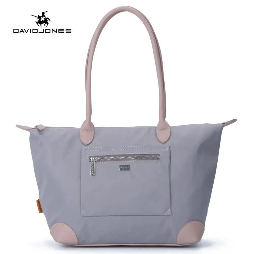 

DAVID JONES women shoulder bags nylon female tote bags big lady solid top handle bags girl brand shopping bag drop shipping