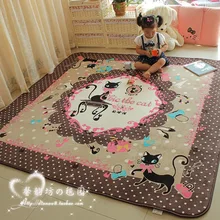 WINLIFE уникальный мультяшный ковер в форме кошки ребенок, милый коврик для детских игр в горошек, брендовый фланелевый ворсистый ковер