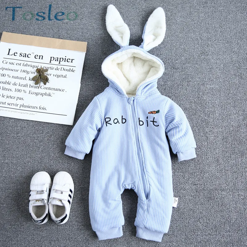 

Winter Baby Girl Clothes Lovely Rabbit Shape Warm Rompers New Born Funny Costumes Photograhpy Clothes 0-2Y Pink Blue
