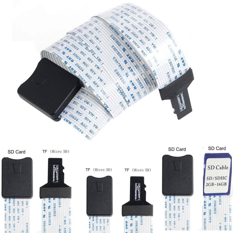 48 CM/60 CM SD karte Weibliche zu TF micro SD Männlichen (SD zu SD, TF zu TF) Flexible Karte Verlängerung kabel Extender Adapter reader-in Datenkabel aus Verbraucherelektronik bei