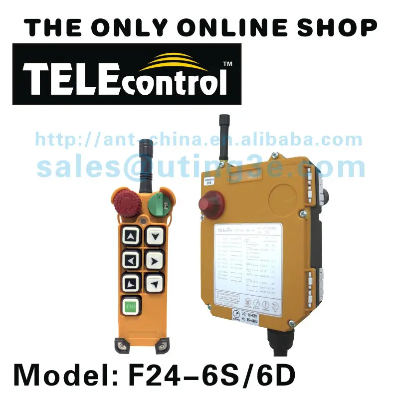 

F24-6S 6 single speed buttons industrial crane radio remote control for hoist