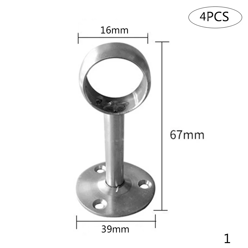 4 шт. занавески для душа шкаф стержень держатель трубы фланец разъем потолочный кронштейн нержавеющая сталь#4 - Цвет: A