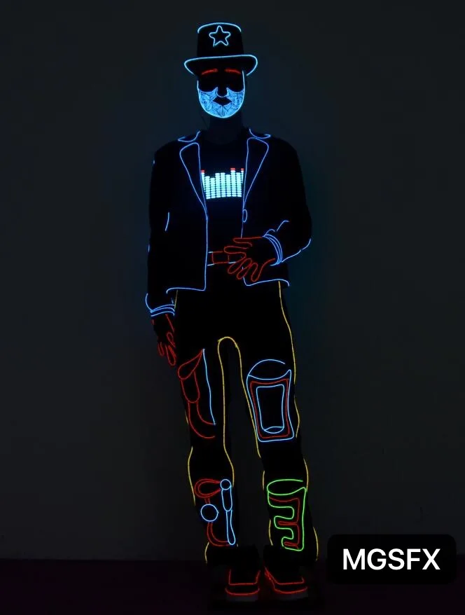 

Светодиодный костюм-светильник Tron legacy Ukraine dance, из оптического волокна, для танцев, ночных клубов