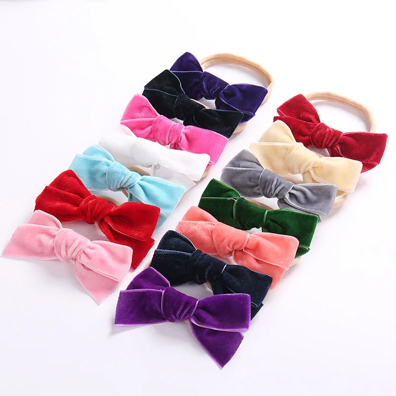 Newborn Baby Velvet Headbands Baby Girls Bow Hair Bands Head Bands Elastic Soft Girls Hairbands For Toddler Hair Accessories Newborn Baby Velvet Headbands Baby Girls Bow Hair Bands Head Bands Elastic Soft Girls Hairbands For Toddler Hair Accessories