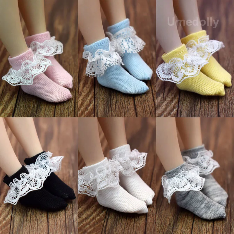

Cute 1/6 Doll's Lacy Short Socks for Blyth, Licca, Azone, Momoko, Barbies Doll Clothes Accessories