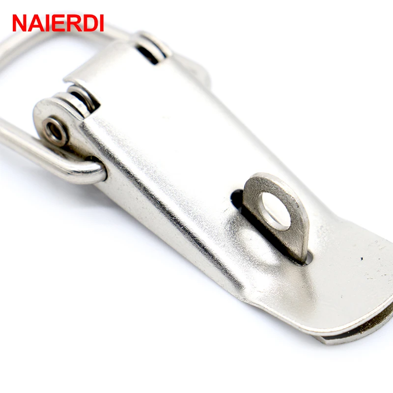 Furniture Hardware Toggle Latches Jewelry Box Hasps Decorative Latches NAIERDI-J106 Cabinet Box Locks Spring Loaded Latch Catch Toggle 27*63 Iron Hasps For Sliding Door Window Furniture Hardware