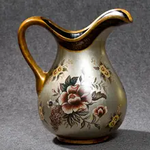 Fashion vintage royal rustic ceramic vase flower crack glaze flower single decoration storage decoration