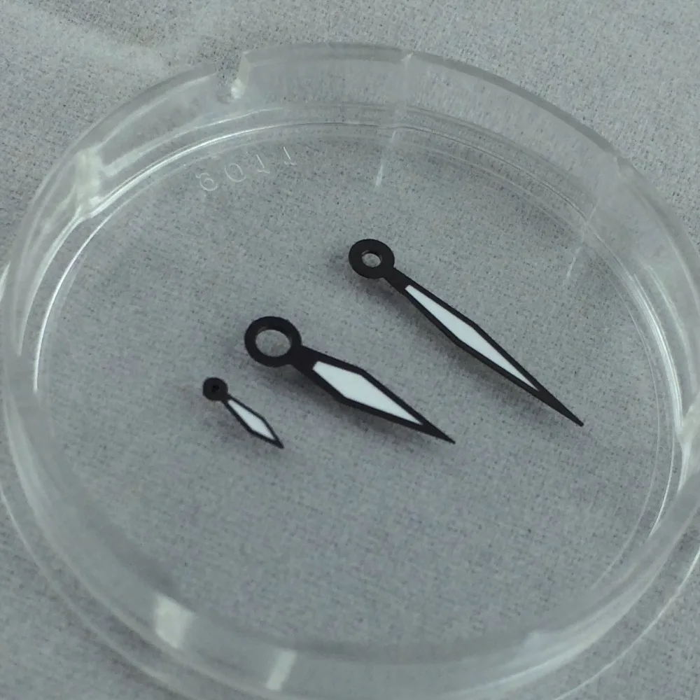 Brand New Nero A Mano Luminoso Analogico Più Nuovo Disegno Per Unitas Eta 6497 6498 Movimento Mens Watch Mani Parti Di Ricambio