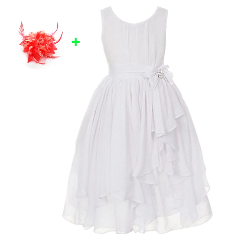 

Fashion 13 Color 2019 Cheap Children Summer Clothes Sleeveless Tulle Gauze Size 3 To 12 Years Flower Girls Party Dress Kids