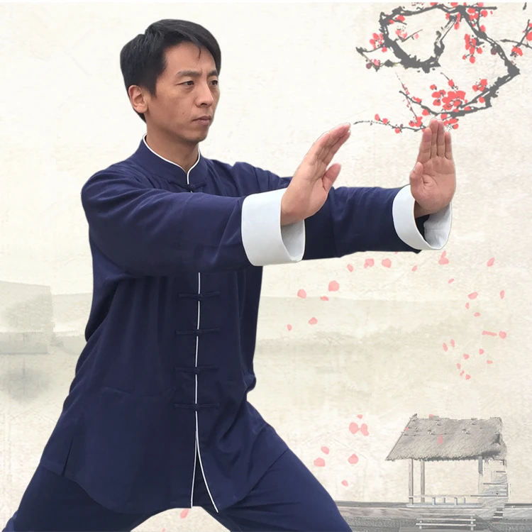 Новинка 2019 костюм унисекс из хлопка и льна Китайская традиционная тайчи одежда