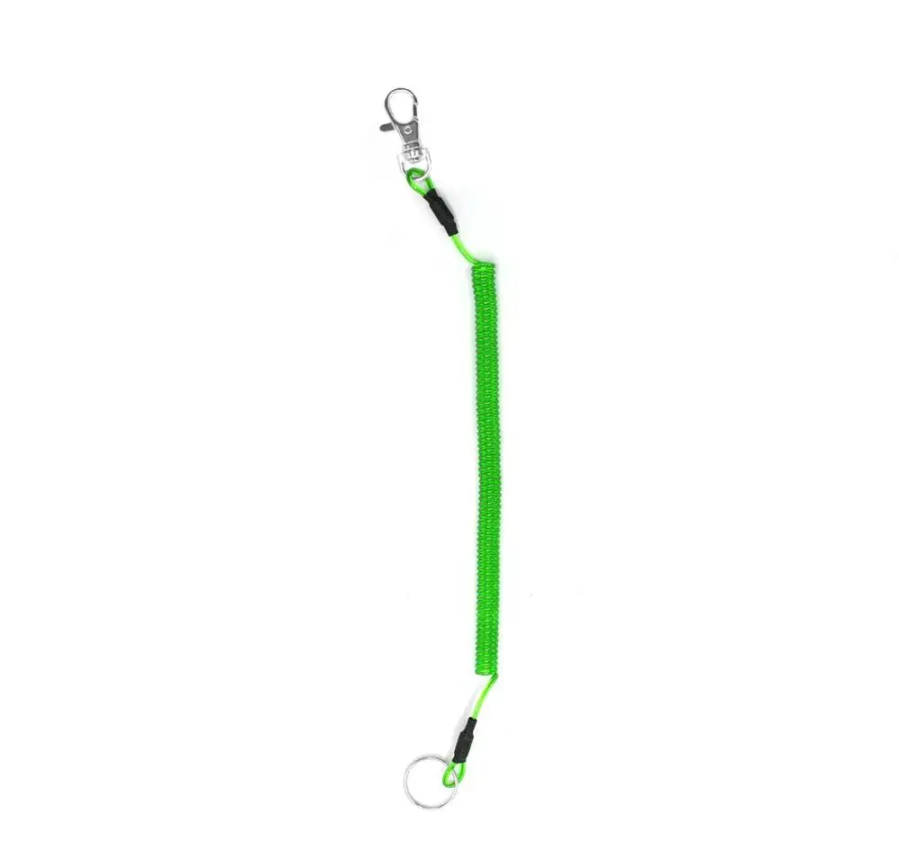 Шнур для катушки эластичная цепочка с застежкой-лобстером крючок запираемый шнур полоса безопасная веревка эластичная катушка рыболовный шнурок для ключей - Цвет: Зеленый