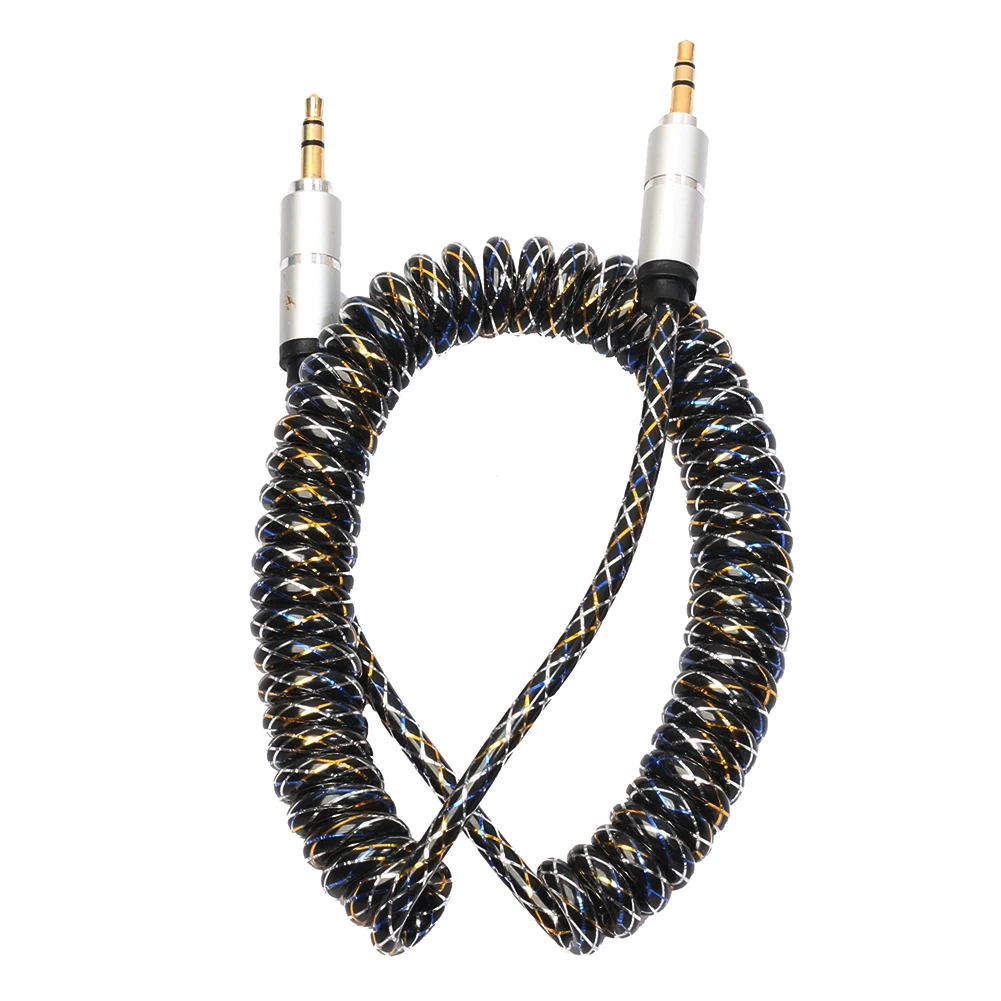 VODOOL AUX кабель в тканевой оплетке 3,5 мм штекер-штекер стерео аудио Музыка AUX вспомогательный кабель для ПК iPod MP3 Автомобильный мобильный телефон - Название цвета: Серебристый