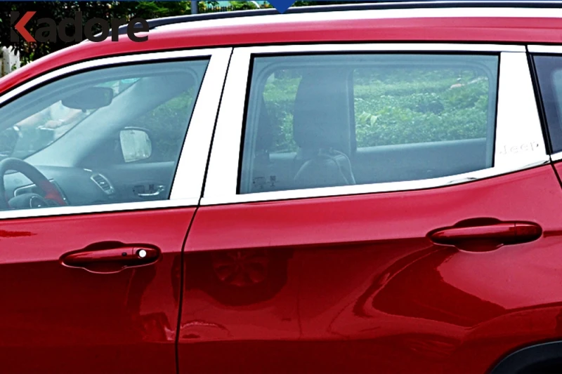 Stainless steel Window Pillar Posts trim For Jeep Compass 2017 2018 2019
