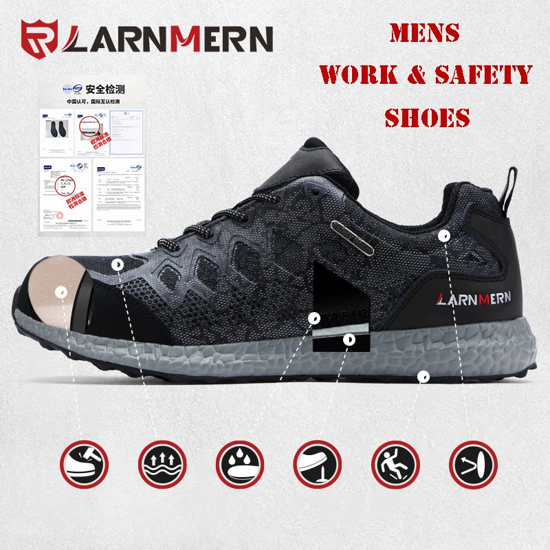 غطاء صلب لأصبع القدم تأثير مقاومة وضوح عالية عاكس أحذية تنفس خفيفة الوزن حذاء امن للعمل رجل أحذية رياضية كاجوال