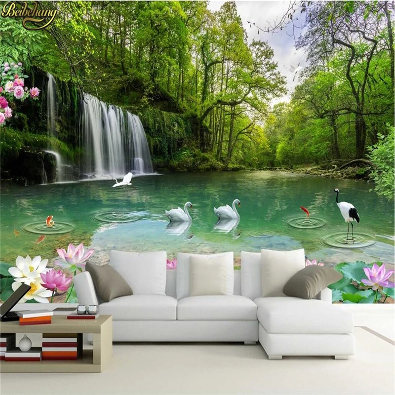 

beibehang Custom photo papel de parede 3D wallpaper natural scenery landscape lake view HD fairyland background wallpaper