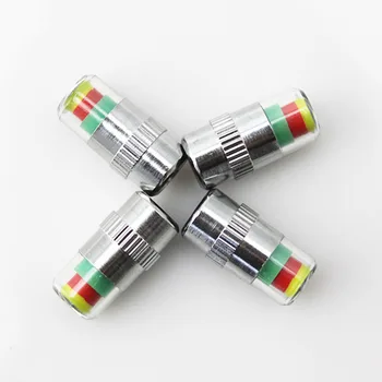 

Cheap 4pcs/Lot 2.4 bar tire pressure,car tire Monitor pressure gauge,Cap Sensor Indicator 3 Color Eye Alert air pressure gauge